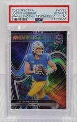 Justin Herbert [Psychedelic] #WVE-5 Football Cards 2022 Panini Spectra Wavelength Prices