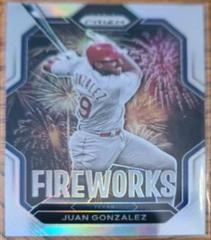Juan Gonzalez [Silver] #F14 Baseball Cards 2023 Panini Prizm Fireworks Prices