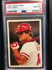 Pete Rose #71 Baseball Cards 1986 Topps Pete Rose Set Prices