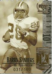 Barry Sanders [Century Collection] #12 Football Cards 1999 Upper Deck Century Legends Prices