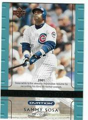 Sammy Sosa #108 Baseball Cards 2002 Upper Deck Ovation Prices