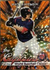 Matej Mensik [Orange Cracked Ice] Baseball Cards 2023 Topps World Captains of the Classic Prices