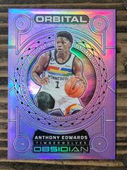 Anthony Edwards [Purple Flood] #1 Basketball Cards 2022 Panini Obsidian Orbital Prices