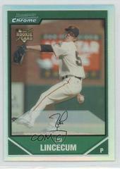 Tim Lincecum [Refractor] #217 Baseball Cards 2007 Bowman Chrome Prices