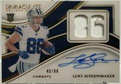Luke Schoonmaker #24 Football Cards 2023 Panini Immaculate Numbers Rookie Patch Autograph Prices