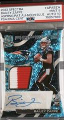 Bailey Zappe [Blue] #APA-BZA Football Cards 2022 Panini Spectra Aspiring Patch Autographs Prices