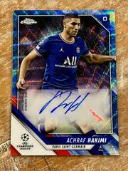Achraf Hakimi [Blue Wave Refractor] Soccer Cards 2021 Topps Chrome UEFA Champions League Autographs Prices