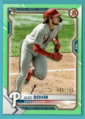 Alec Bohm [Neon Green] #2 Baseball Cards 2021 Bowman Prices