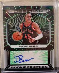 Dalano Banton [Green] Basketball Cards 2021 Panini Obsidian Rookie Eruption Signatures Prices