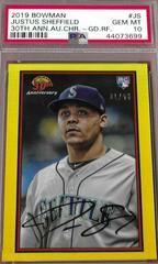 Justus Sheffield [Gold Refractor] #B30-JS Baseball Cards 2019 Bowman 30th Anniversary Prices