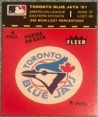 Toronto Blue Jays Baseball Cards 1982 Fleer Team Logo Stickers Prices