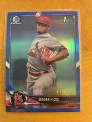Jordan Hicks [Blue Refractor] Baseball Cards 2018 Bowman Chrome Prospects Prices
