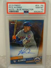 Pete Alonso [Blue Refractor] #FA-PA Baseball Cards 2019 Topps Finest Autographs Prices