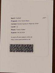 Travon Walker [Autograph Silver] #101 Football Cards 2022 Panini Black Prices