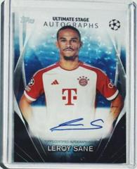 Leroy Sane [Blue Icy Foilboard] #USA-LS Soccer Cards 2023 Topps UEFA Club Ultimate Stage Autograph Prices