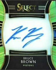 Bruce Brown [Neon Green] Basketball Cards 2018 Panini Select Rookie Signatures Prices