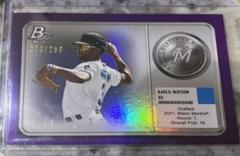 Kahlil Watson [Purple] #MM-10 Baseball Cards 2022 Bowman Platinum Minted in Merit Prices