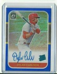 Dylan Carlson [Blue] Baseball Cards 2021 Panini Donruss Optic Retro 1987 Rated Rookie Signatures Prices