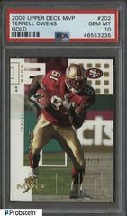 Terrell Owens [Gold] #202 Football Cards 2002 Upper Deck MVP Prices