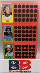 Lamar Johnson, Otto Velez, Tony Perez Baseball Cards 1981 Topps Scratch Offs Prices