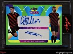 Phil Foden , Kevin De Bruyne [Green] Soccer Cards 2022 Leaf Vivid Dual Autographs Prices
