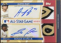 Austin Riley, Ronald Acuna Jr. [Red] Baseball Cards 2022 Topps Update All Star Stitches Dual Autographs Prices