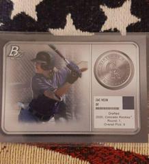 Zac Veen #MM-3 Baseball Cards 2022 Bowman Platinum Minted in Merit Prices