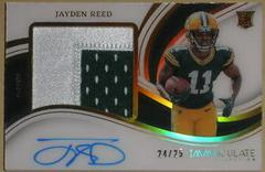 Jayden Reed [Gold] #11 Football Cards 2023 Panini Immaculate Premium Patch Rookie Autograph Prices