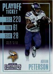Adrian Peterson [Playoff Ticket] #37 Football Cards 2016 Panini Contenders Prices