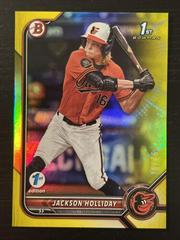 Jackson Holliday [Yellow] #BD-168 Baseball Cards 2022 Bowman Draft 1st Edition Prices