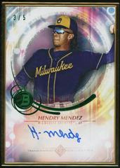 Hendry Mendez [Emerald] #TCA-HM Baseball Cards 2022 Bowman Transcendent Autographs Prices
