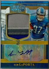 Sam LaPorta [Gold] #RPA-12 Football Cards 2023 Panini Plates and Patches Rookie Patch Autographs Prices