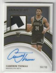 Cameron Thomas [Patch Autograph] Basketball Cards 2021 Panini Immaculate Collection Prices