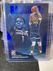 Anthony Edwards [Blue] Basketball Cards 2022 Panini Donruss Optic Raining 3s Prices