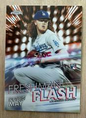 Dustin May [Orange Refractor] Baseball Cards 2020 Topps Chrome Freshman Flash Prices
