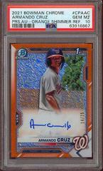 Armando Cruz [Orange Shimmer Refractor] #CPA-AC Baseball Cards 2021 Bowman Chrome Prospect Autographs Prices