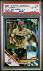 Erling Haaland [Blue Lava Refractor] #200 Soccer Cards 2021 Topps Chrome UEFA Champions League Prices