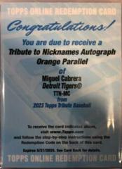 Miguel Cabrera [Orange] Baseball Cards 2023 Topps Tribute to Nicknames Autographs Prices