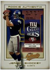 Jeremy Shockey [Second Row] #111 Football Cards 2002 Fleer Authentix Prices