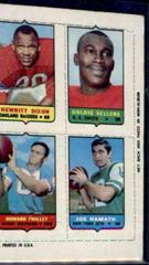 Hewritt Dixon, Goldie Sellers, Howard Twilley, Joe Namath Football Cards 1969 Topps Four in One Prices