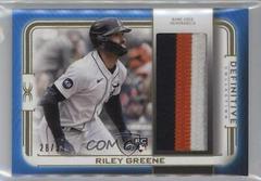 Riley Greene [Blue] #DJR-RG Baseball Cards 2023 Topps Definitive Jumbo Relic Collection Prices