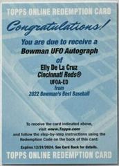 Elly De La Cruz Baseball Cards 2022 Bowman's Best UFO Autographs Prices