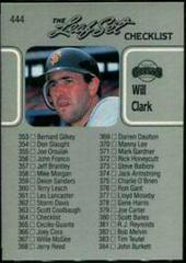 Will Clark [Checklist 353-440] #444 Baseball Cards 1990 Leaf Prices