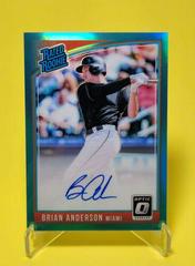 Brian Anderson [Aqua] Baseball Cards 2018 Panini Donruss Optic Rated Rookie Signatures Prices