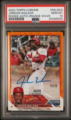 Jordan Walker [Orange Wave] #RA-JWA Baseball Cards 2023 Topps Chrome Rookie Autographs Prices