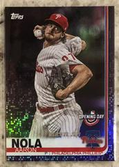 Aaron Nola [Blue Foil] #198 Baseball Cards 2019 Topps Opening Day Prices