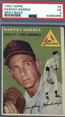 Harvey Haddix [Gray Back] #9 Baseball Cards 1954 Topps Prices