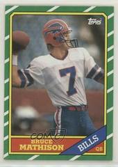 Bruce Mathison #384 Football Cards 1986 Topps Prices