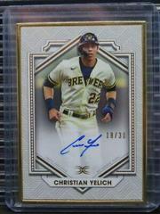 Christian Yelich #DCFA-CY Baseball Cards 2022 Topps Definitive Framed Autograph Collection Prices