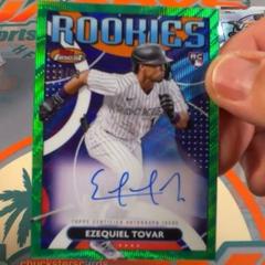 Ezequiel Tovar [Green Wave] Baseball Cards 2023 Topps Finest Rookies Design Variation Autographs Prices